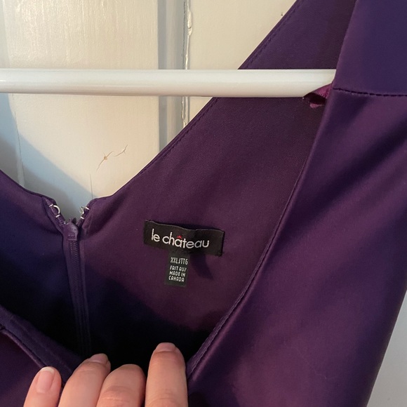 Purple Satin Le Chateau Party Dress - Picture 2 of 6